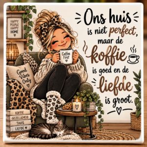 tegeltje ons huis is niet perfect maar de koffie