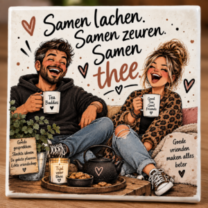 tegeltje samen lachen samen zeuren samen thee